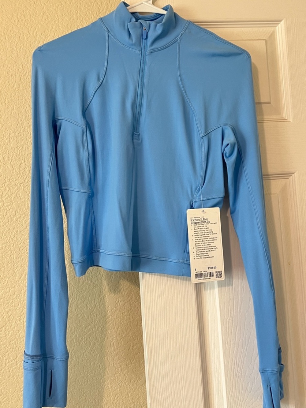It's Rulu Run Cropped Half Zip in Aero Blue - Picture 6 of 9